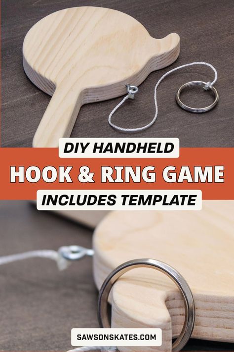 Diy Wood Games Projects, Wood Games Diy, Toss Game Diy, Diy Wooden Games, Diy Wooden Toys, Hook And Ring Game, Wooden Rings Diy, Instruments Diy, Washer Toss Game