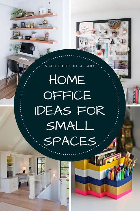 When you live in a small home, fitting in an office can be really challenging. So, make the most of your space with these home office ideas for small spaces!  Read this article for more tips! Tiny Office, Decor Pad, Garage Organization Diy, Small Space Office, Corner Bookshelves, Small Bookshelf, Desks For Small Spaces, Office Supply Organization, Desk Organization Office