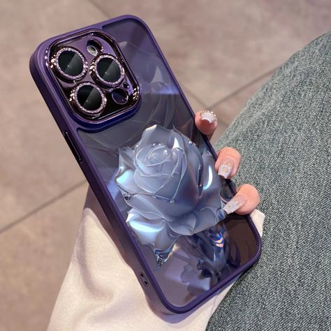 Sparkly Phone Cases, Dark Purple Roses, Rosé Phone, Rose Phone Case, Pokemon Eevee, Pretty Iphone Cases, Pretty Phone Cases, Stylish Phone Case, Diamond Glitter