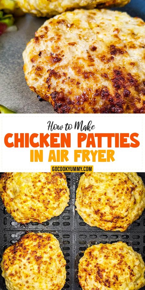 Busy day ahead? Whip up these quick Chicken Patties in the Air Fryer. With only four ingredients, they're the perfect blend of convenience and taste for any occasion. Chicken Patties In Air Fryer, Air Fryer Chicken Patties, 4 Ingredient Chicken, Chicken Patty Recipes, Asian Chicken Recipes, Chicken Teriyaki Recipe, Thighs Chicken, Quick Chicken Recipes, Lemon Chicken Recipe