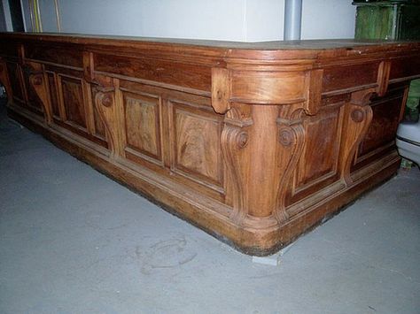 Basement Pub, Reception Desk Counter, Antique Bar, Reception Desks, Reception Counter, Pub Bar, Man Caves, Ansel Adams, Reception Desk