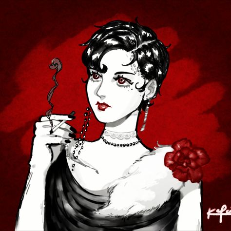 Flapper Character Design, 1920s Oc Art, Cat Vintage, Oc Art, Art Block, Red And Black, Art Inspo, Concept Art, Character Design