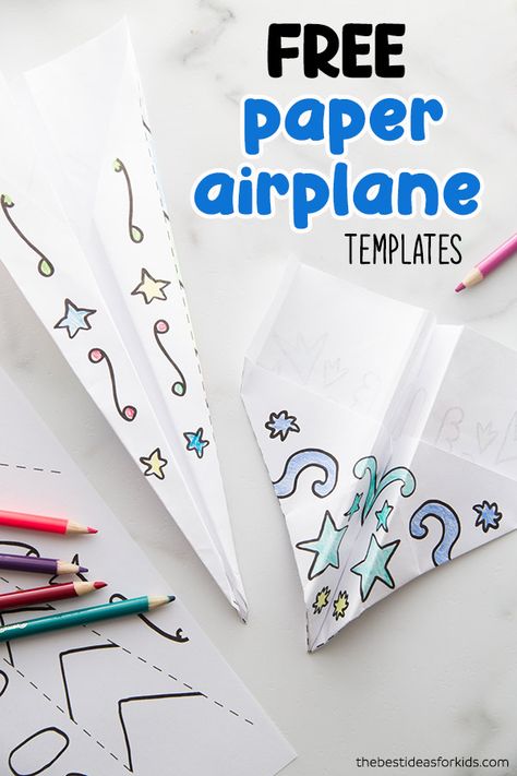 FREE PAPER AIRPLANE TEMPLATES 🛩️- color your own paper airplanes with step-by-step instructions for folding! An easy tutorial for how to make paper airplanes. Paper Airplanes For Preschoolers, Paper Airplane Printable Templates, How To Make A Paper Airplane Easy, Paper Plane Craft, Easy Paper Airplanes Step By Step, Paper Airplane Template Free Printable, Paper Airplanes How To Make Easy, How To Make Paper Airplanes Step By Step, How To Fold A Paper Airplane