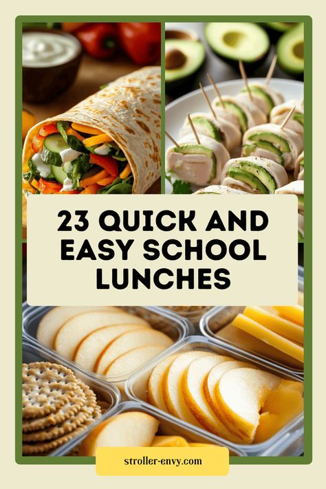 23 Fast and Delicious School Lunches in 5 Minutes Lunch Ideas Easy Quick For Teens, Diy Sushi Rolls, Cooked Sushi, Lunch Ideas For School, Easy School Lunches, Diy Sushi, Mini Bagels, Whole Wheat Pita, Easy Lunch Recipes