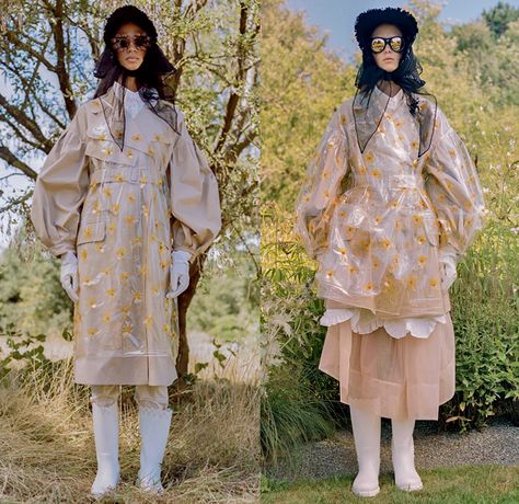 Sheer Coat, Tulle Scarf, Broderie Anglaise Dress, Anglaise Dress, Bubble Coat, Moncler Genius, Plastic Raincoat, Wellington Boots, Harvest Moon