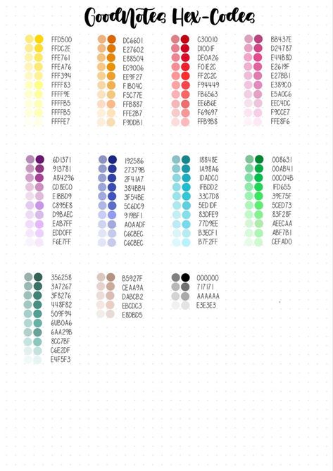 Goodnotes Pen Color Palette Hex Codes, Highlight Color Goodnote, Highlighter Goodnote, Good Notes Color Palette Highlight, Good Notes 6 Templates, Highlighter Colors Goodnotes, Good Notes Hex Codes Pen, Pen Colors For Goodnotes, Cute Goodnotes Templates