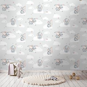 Dumbo Wall Art | Dunelm Disney Dumbo Wallpaper, Dumbo Wallpaper, Dumbo Nursery, Disney Baby Rooms, Disney Baby Nurseries, Baby Nursery Wallpaper, Kindergarten Wallpaper, High Quality Wallpaper, Handy Wallpaper