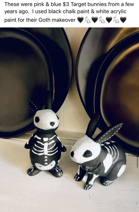 Clay Gothic Crafts, Goth Easter Decor, Gothic Easter Decor, Spooky Clay Ideas, Goth Easter, Spooky Easter, Gothic Easter, Creepy Easter, Goth Crafts