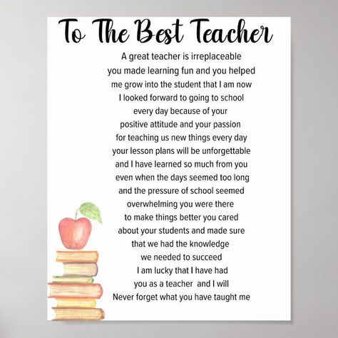 Note To Teacher From Student Thank You, Letter For Teacher Thank You, Letter Of Appreciation To Teacher, Poems For Your Teacher, Goodbye Message To Teacher, Message For Student Teacher, Message For Teacher Leaving, End Of The Year Teacher Letter, Letters For Your Teacher