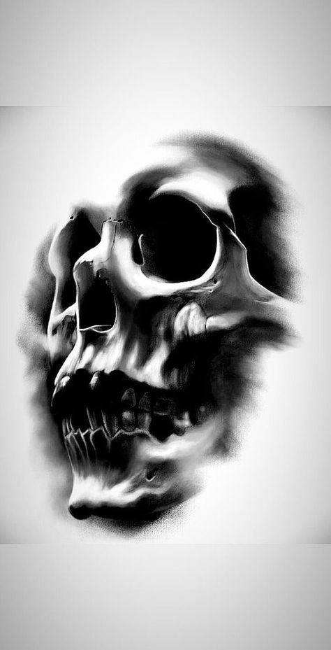 Dark Skull Tattoo Design, Dark Skull Tattoo, Realistic Skull Tattoo Design, Trippy Tattoo Designs, Realism Tattoo Design, Trippy Tattoo, Evil Skull Tattoo, Black Skull Tattoo, Evil Skull