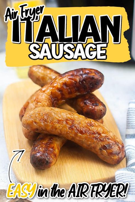 Italian sausages are ready in just 12 minutes when you make the links in the air fryer. Cook them with peppers and onions for an easy dinner recipe. Air Fryer Italian Sausage Links, Air Fryer Italian Sausage, Airfryer Italian Sausage, Air Fryer Hot Sausage Links, Sausage Air Fryer Time, Spicy Dinner Recipes, Easy Summer Dinners, Family Dinner Recipes, Summer Dinner