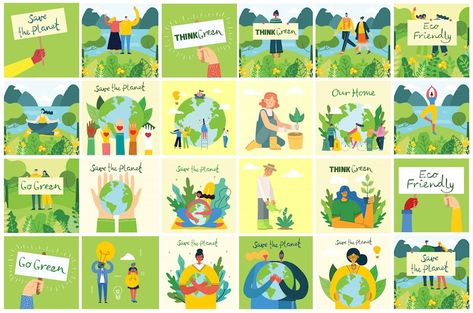 Premium Vector | Set of eco save environment pictures. people taking care of planet collage Environment Pictures, Save Environment, Pictures People, Logo Banner, Eco Warrior, Sustainable Art, Forest Fire, Save Earth, Free Vectors