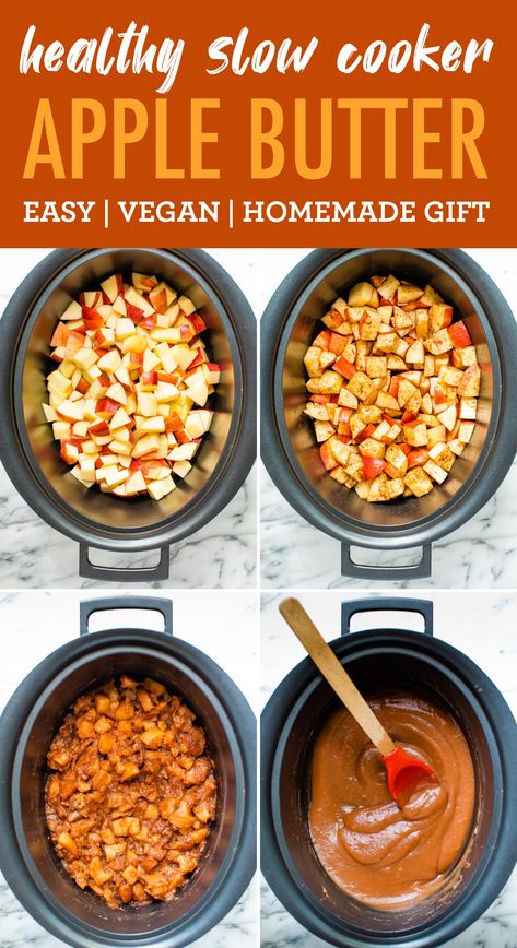 Apple Butter Crock Pot No Sugar, Healthy Apple Butter Crock Pot, Oatmeal Slow Cooker Recipes, Diy Apple Butter Crock Pots, Apple Butter Crock Pot Slow Cooker, Healthy Apple Crockpot Recipes, Slow Cooker Apple Chutney Recipe, Healthy Crockpot Apples, Vegan Apple Butter Recipe