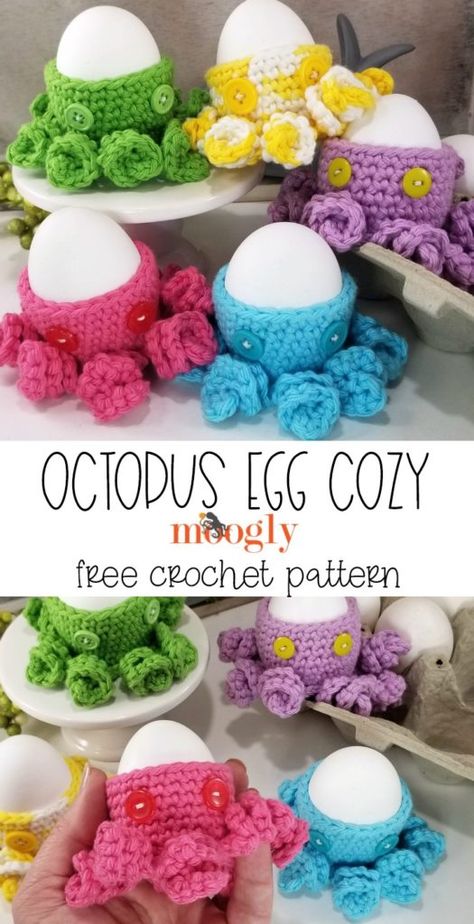 Crochet Egg Warmer Free Pattern, Crochet Egg Cozy, Egg Cozy, Crochet Egg, Tea Cozies, The Kraken, Crochet Easter, Baby Frock Pattern