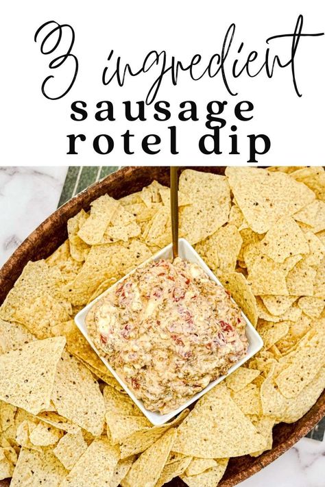 This 3 Ingredient Sausage Rotel Dip is so savory and delicious. All you need are 3 ingredients to make this dip and you can share it ASAP with all your friends and family. Rotel Dips, Sausage Rotel Dip, Rotel Dip With Sausage, Spicy Sausage Dip, Cheesy Sausage Dip, Sausage Cream Cheese Dip, Sausage Dip Recipe, Easy Dip Recipes, Sausage Cheese Dip