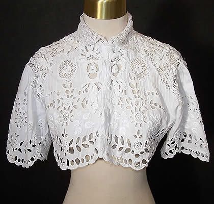 ADORED VINTAGE: What is Broderie Anglaise? White Broiderie Anglaise Dress, Afternoon Dress, Adored Vintage, Heirloom Sewing, Christening Gowns, Lace Fashion, Cut Work, Floral Patterns, Lace Blouse