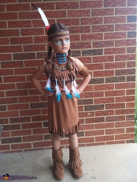 Indian Girl Costumes, Indian Halloween Costumes, American Halloween, American Costume, 2015 Halloween Costumes, Indian Dress Up, Homemade Costume, Costume Works, Homemade Costumes