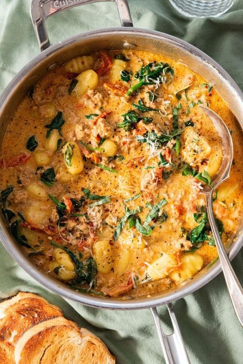 Vegetarian Marry Me Gnocchi (In Creamy Tuscan Sauce) | Live Eat Learn Marry Me Gnocchi Soup, Tuscan Gnocchi Soup, Marry Me Pasta Vegetarian, Marry Me Gnocchi, Marry Me Sauce, Gnocchi Vegetarian Recipes, Gnocchi Soup Vegetarian, Gnocchi Recipes Vegetarian, Vegetarian Gnocchi Soup