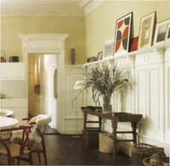 I love the wainscoting... and then with the frames on the ledge going around. Waynes Coating Ideas, Wainscoting Dining Room, Waynes Coating, Bedroom Wainscoting, Craftsman Wainscoting, Bathroom Wainscoting, Wainscoting Staircase, Wainscoting Living Room, Faucets Ideas