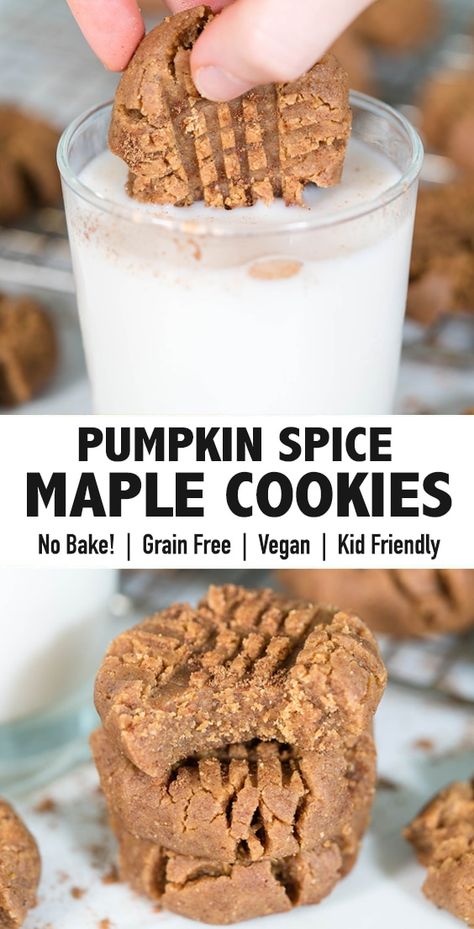 No Bake Pumpkin Spice Cookies | Grain Free Desserts - Feelin Fabulous Kayla Chandler, Grain Free Vegan, Aip Baking, Bake Sweets, Vegan Recepies, No Bake Pumpkin, Bake Pumpkin, Grain Free Desserts, Pumpkin Spice Cookies