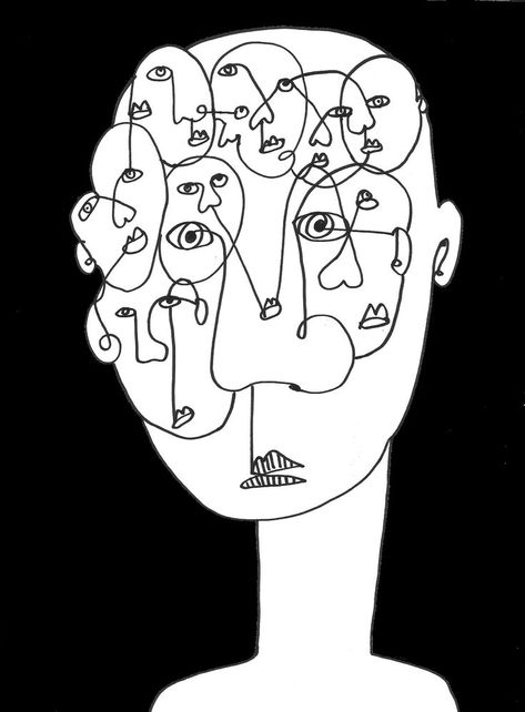 Faces Drawing Abstract, Line Illustration People, Face Pen Drawing, Confusion Illustration, Confusion Drawing, Illustration Face Drawing, Confused Drawing, People Line Drawing, Face Drawing Abstract