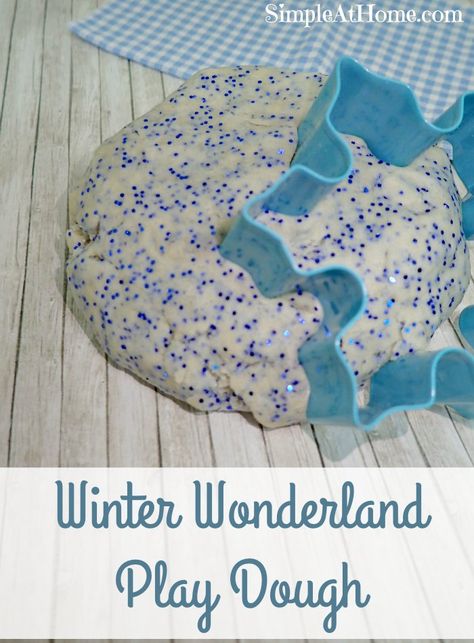 Winter can be so dull. Sometimes you just need to add a bit of sparkle. This Winter Wonderland play dough was inspired by the kids Frozen obsession. With three girls it is still wildly popular here. Adding a bit of sparkle is always a hit. For this months play dough sensory station I made winter wonderland...Read More » Winter Wonderland-party, Winter Crafts For Toddlers, Winter Crafts Preschool, Winter Activities Preschool, Winter Wonderland Theme, Winter Activities For Kids, Winter Preschool, Winter Wonderland Party, New Year's Crafts