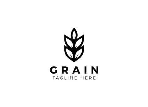 Vector simple wheat or grain vector icon... | Premium Vector #Freepik #vector #rice #rice-plant #barley #wheat Wheat Logo, Bison Logo, Rice Plant, Icon Logo Design, Barley, Vector Icons, Tshirt Logo, Premium Vector, Wheat