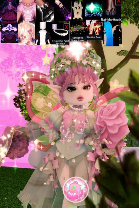 Fairycore Royale High Outfits, Roblox Avatars Fairy, Royal High Nature Outfit, Nature Vs Ice Fairy Royale High, Royale High Elements, Mythical Creatures Royale High, Royale High Light Fairy Outfit, Flower Power Royale High, Fairytale Royale High