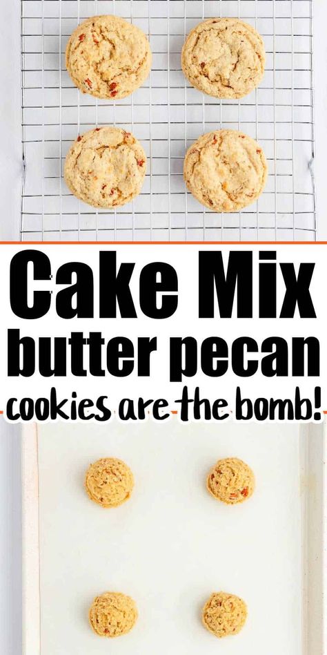 These cake mix butter pecan cookies can be made into cute bear paw cookies with chocolate pieces! Easy cookies made with cake mix we love. Jiffy Mix Recipes, Cookie Biscuits, Paw Cookies, Biscuits Recipes, Chocolate And Vanilla Cake, Sweet Bakes, Butter Pecan Cake, Butter Pecan Cookies, Simple Cookies