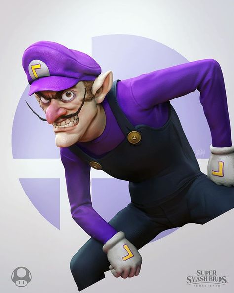 Raf Grassetti en Instagram: “🍄 Adding Waluigi to the Smash family! ..One day 😭 #smashbrosultimate #nintendo #waluigi #mario #wario” Sonic Nintendo, Mario Cosplay, Nintendo Super Smash Bros, Realistic Cartoons, Super Mario 3d, Super Mario Art, Cartoon Fan, Super Mario Brothers, Video Games Nintendo