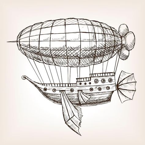 Steampunk Art Illustration, Steampunk Drawing, Steampunk Ship, Airship Art, Steampunk Illustration, Steampunk Vehicle, Flying Ship, Steampunk City, Sky Adventure