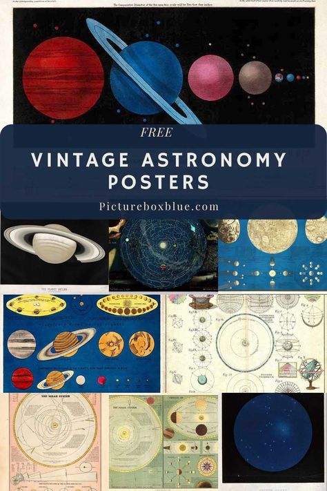 Vintage Astronomy, Astronomy Poster, Space Stuff, Picture Boxes, Herbal Magic, Space Poster, Free Art Prints, Vintage Space, Free Poster