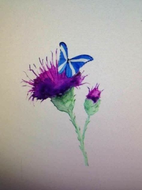 Tattoo idea. Perhaps on a daisy? S. Scottish Butterfly Tattoo, Scottish Drawings, Bagpipe Tattoo, Scottish Thistle Art, Scotland Tattoo, Scottish Thistle Tattoo, Tattoos Celtic, Scottish Tattoo, Scottish Tattoos