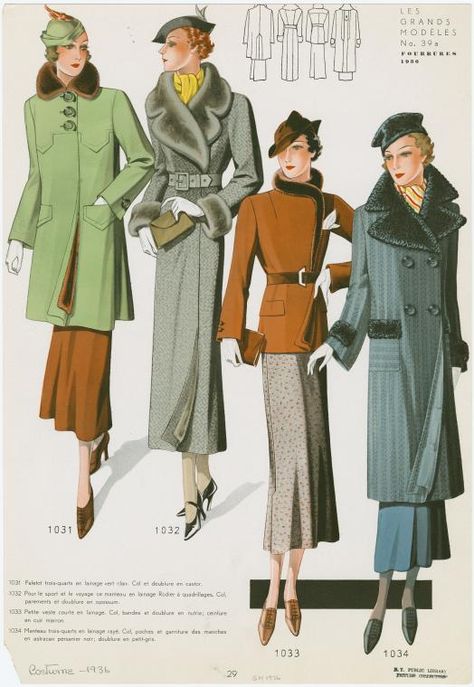 Coats With Fur, 1930s Fashion Women, 1940s Fashion Women, Vintage Fashion 1930s, 1930 Fashion, 30s Fashion, Coat Women Fashion, Jazz Age, 1930s Fashion