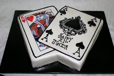 Black Jack Party Ideas, Blackjack Cake, Casino Cakes For Men, 28 Birthday, Idea Cake, Jack Of Spades, 60th Bday, 21st Cake, Black Cake