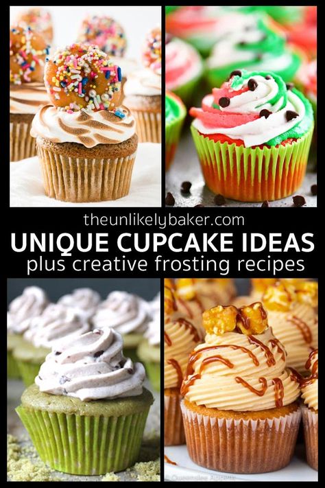 Unique cupcake recipes perfect for birthdays, baby showers, bridal showers and more. From creative flavour combinations to the most luxurious buttercream recipes. Odd Cupcake Flavors, Designer Cupcakes Ideas, Creative Muffin Ideas, Corn On The Cob Cupcakes, Fun Birthday Cupcakes For Women, Flavor Cupcakes Recipes, Unique Flavor Cupcakes, New Cupcake Ideas, Specialty Cupcakes Ideas