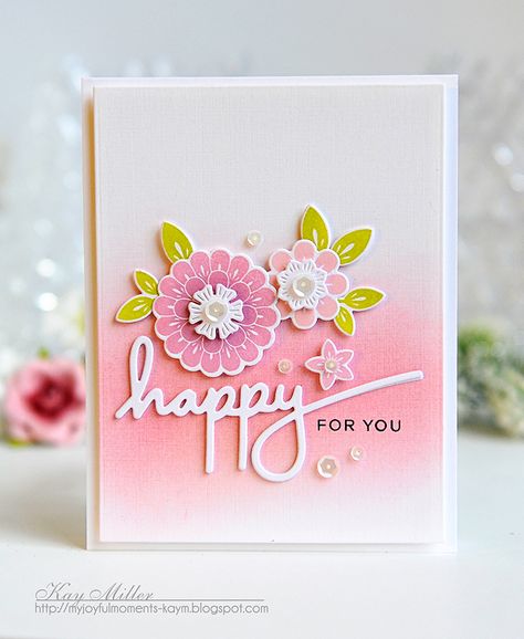 Card With Flowers, Papertrey Ink Cards, Sponging, Beautiful Handmade Cards, Papertrey Ink, Special Cards, Card Sketches, Card Layout, Paper Crafts Cards