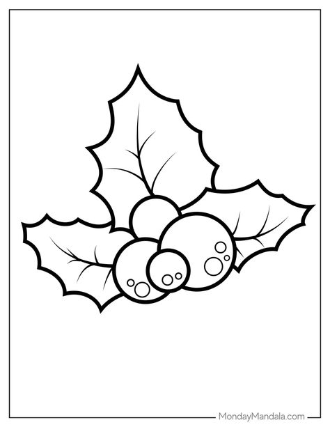 12 Mistletoe Coloring Pages (Free PDF Printables) Tibbs Eve, Mistletoe Printable, Mistletoe Drawing, Kissing Under The Mistletoe, Christmas Flash, Coloring Pages Ideas, Pages Ideas, Red Pom Poms, Puffy Paint