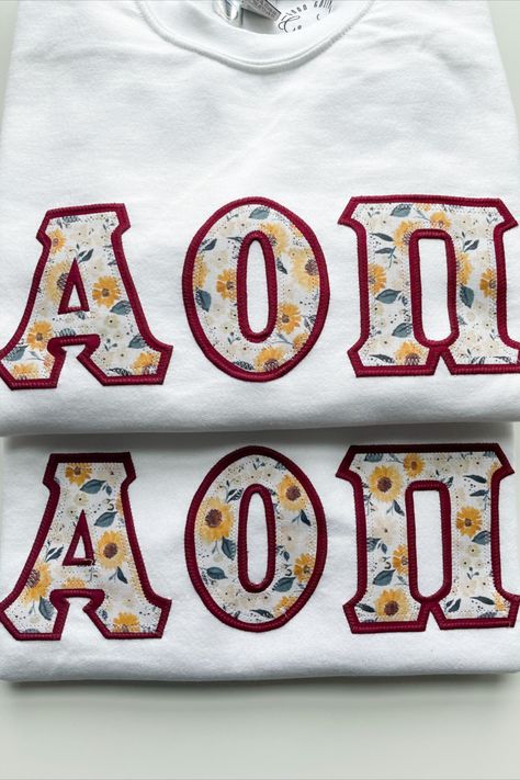 Stitch Letters Sorority, Crewneck Diy, Sorority Letters Sweatshirt, Stitched Sweatshirt, Stitch Letters, Big Little Basket, Stitch Sweatshirt, Sorority Sweatshirts, Big Lil