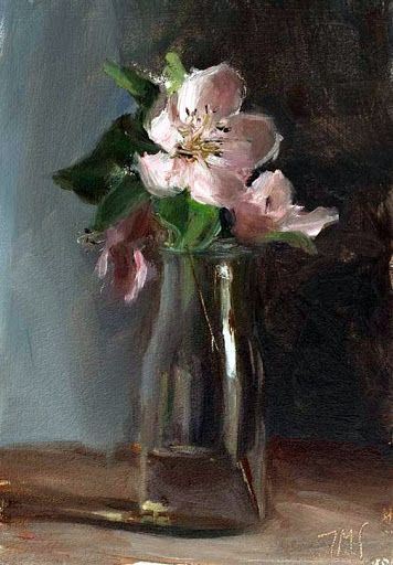 Julian Merrow Smith Daily Painting, Paintings I Love, Oil Painting Flowers, Still Life Art, In A Jar, Arte Floral, Still Life Painting, Pretty Art, Quince