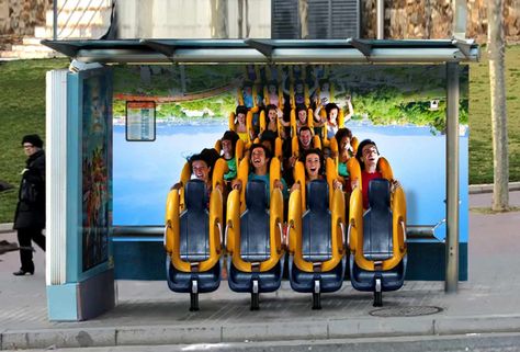 Aventura Park, Guerilla Marketing Examples, Guerrilla Advertising, Bus Stop Design, Guerrilla Marketing, Clever Advertising, 광고 디자인, Publicidad Creativa, Experiential Marketing