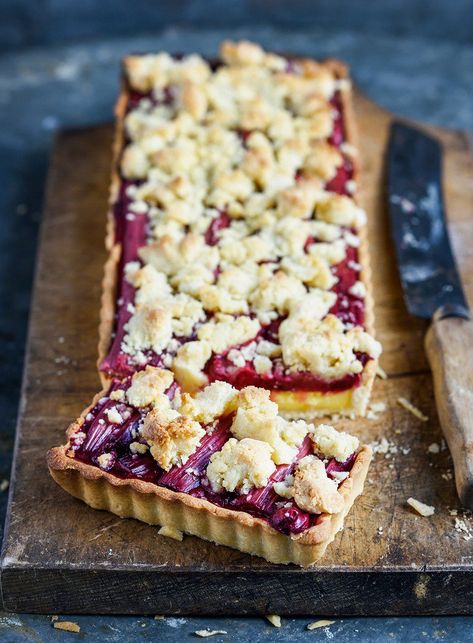 How's that for a name – basically this is a combination of some of my favourite things and the combination is a total winner! Custard Cheesecake, Rhubarb Rhubarb, Fancy Baking, Roasted Rhubarb, Rhubarb Custard, Pie And Tart, Crumble Tart, Hand Pie Recipes, Baking Lessons