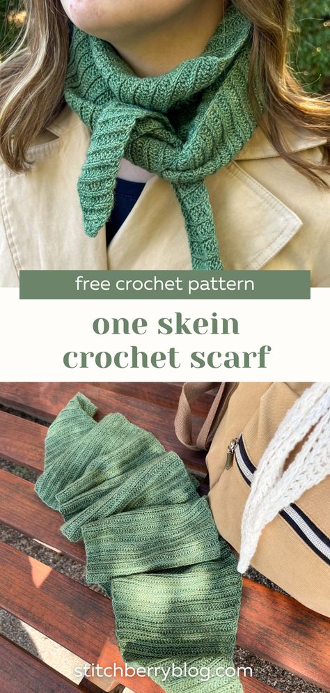 Crochet Ribbon Scarf Pattern Free, Crochet Patterns For 5 Weight Yarn, Crochet Scarf Dk Yarn, Crochet Projects 1 Skein, V Shaped Scarf Crochet, Scarf Styles Crochet, Easy Crochet Projects Scarf, Scarflette Crochet Pattern Free, Narrow Crochet Scarf Pattern Free