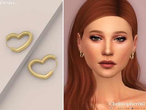 Hair Necklace, Sims Games, Sims 4 Mm, Sims 4 Downloads, 3d Lashes, Heart Hoop Earrings, Sims 4 Cas, Sims Community, Sims 4 Clothing