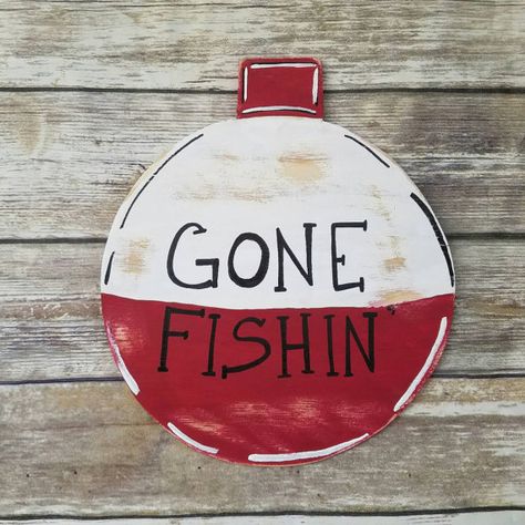 Gone Fishing Sign Fishing Bobber Sign Fish Birthday Sign Photo Prop Fish Birthday Decor CUSTOM MADE Fishing Door Hanger Lake Sign by ThePeculiarPelican #etsyseller #etsyshop #woodensigns #customsigns #shopsmall #shopping #gifts #giftideas #porchsigns #weddingsigns #southernsigns #quotes #handmade #handpainted #signs http://ift.tt/2kIvKIy Fishing Door Hanger, Painted Pelican, Gone Fishing Sign, Southern Signs, Fish Birthday, Fishing Sign, Personalized Bible Cover, Shopping Gifts, Fishing Bobber