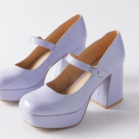 Never Worn Lavender Mary Janes, Tangled Wedding Shoes, Purple Lace Up Heels, Lilac Platform Heels, Purple Quinceanera Shoes, Cute Green Shoes, Cute Purple Shoes, Daphne Shoes, Light Purple Shoes