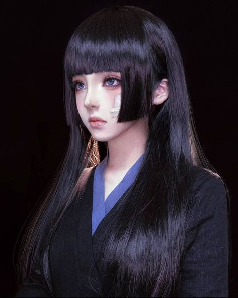 Hinata Cosplay, Anime Cosplay Makeup, Face Swap, Cosplay Cute, This Meme, Naruto Cosplay, Face Swaps, Portrait Sketches, Long Black Hair