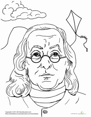 Second Grade History People Worksheets: Benjamin Franklin Coloring Page Benjamin Franklin Drawing, Second Grade History, Benjamin Franklin Electricity, 2nd Grade History, Art Proposal, Free Coloring Sheets For Kids, Free Coloring Pictures, Earth Day Coloring Pages, History Worksheets