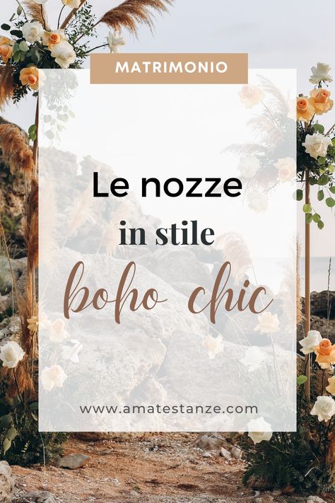 Il matrimonio in stile boho chic è una tendenza romantica e vintage, naturale e informale, che unisce il fascino Bohémien ad un tocco di eleganza moderna. Il Boho Wedding resta infatti anche per quest'anno 2024 saldo tra gli stili di matrimonio preferiti! Stile Boho Chic, Boho Wedding, Boho Chic