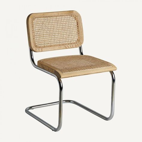 Silla acero madera natural y rejilla rattan Marcel Breuer, Design Industrial, Chaise Bar, Natural Color, Contemporary Style, Outdoor Chairs, Outdoor Furniture, Outdoor Decor, Wood